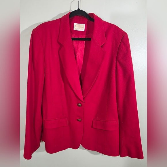 Vintage Pendleton Red Wool Blazer Classic Tailoring - Picture 1 of 7